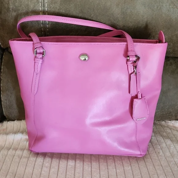 Coach hot pink tote - Picture 1 of 8